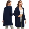 image:imageWiWi Womens Cardigan Bamboo Viscose Open Front Sweater Lightweight Knit Long Duster Coat with Pockets SXXLNavy