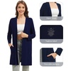 image:imageWiWi Womens Cardigan Bamboo Viscose Open Front Sweater Lightweight Knit Long Duster Coat with Pockets SXXLNavy