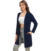 image:imageWiWi Womens Cardigan Bamboo Viscose Open Front Sweater Lightweight Knit Long Duster Coat with Pockets SXXLNavy