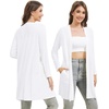image:imageWiWi Womens Cardigan Bamboo Viscose Open Front Sweater Lightweight Knit Long Duster Coat with Pockets SXXLRaw White
