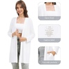 image:imageWiWi Womens Cardigan Bamboo Viscose Open Front Sweater Lightweight Knit Long Duster Coat with Pockets SXXLRaw White