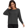 image:imageWiWi Womens Long Sleeve Shirts Pullover Tops Base Layer Slim Fit Viscose from Bamboo Tunic SXXLCharcoal Heather