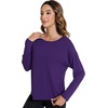 image:imageWiWi Womens Long Sleeve Shirts Pullover Tops Base Layer Slim Fit Viscose from Bamboo Tunic SXXLDark Purple