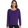 image:imageWiWi Womens Long Sleeve Shirts Pullover Tops Base Layer Slim Fit Viscose from Bamboo Tunic SXXLDark Purple