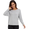 image:imageWiWi Womens Long Sleeve Shirts Pullover Tops Base Layer Slim Fit Viscose from Bamboo Tunic SXXLLight Heather Grey