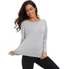 image:imageWiWi Womens Long Sleeve Shirts Pullover Tops Base Layer Slim Fit Viscose from Bamboo Tunic SXXLLight Heather Grey
