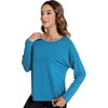 image:imageWiWi Womens Long Sleeve Shirts Pullover Tops Base Layer Slim Fit Viscose from Bamboo Tunic SXXLTeal Blue