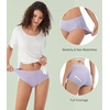 image:imageWiWi Womens Modal Briefs Mid Waist Brief Breathable Seamless Underwear Full Coverage Ladies Panties 4 Pack SXXLBlackBeigePurple RedPurple