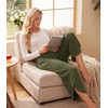 image:imageWiWi Womens Pajama Pants Viscose Bamboo Sleep Bottoms Super Soft Wide Leg Capri Pant Cooling Bottom with Pockets SXXLArmy Green