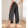 image:imageWiWi Womens Pajama Pants Viscose Bamboo Sleep Bottoms Super Soft Wide Leg Capri Pant Cooling Bottom with Pockets SXXLCharcoal Heather