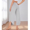 image:imageWiWi Womens Pajama Pants Viscose Bamboo Sleep Bottoms Super Soft Wide Leg Capri Pant Cooling Bottom with Pockets SXXLLight Heather Grey