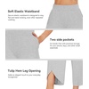 image:imageWiWi Womens Pajama Pants Viscose Bamboo Sleep Bottoms Super Soft Wide Leg Capri Pant Cooling Bottom with Pockets SXXLLight Heather Grey