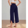 image:imageWiWi Womens Pajama Pants Viscose Bamboo Sleep Bottoms Super Soft Wide Leg Capri Pant Cooling Bottom with Pockets SXXLNavy