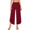 image:imageWiWi Womens Pajama Pants Viscose Bamboo Sleep Bottoms Super Soft Wide Leg Capri Pant Cooling Bottom with Pockets SXXLWine Red