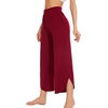 image:imageWiWi Womens Pajama Pants Viscose Bamboo Sleep Bottoms Super Soft Wide Leg Capri Pant Cooling Bottom with Pockets SXXLWine Red