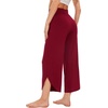 image:imageWiWi Womens Pajama Pants Viscose Bamboo Sleep Bottoms Super Soft Wide Leg Capri Pant Cooling Bottom with Pockets SXXLWine Red