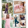 image:imageWiWi Womens Pajama Set Short Sleeve Top and Long Pants with Pockets Rayon Sleepwear Soft V Neck 2 Piece Pajamas SXXLFence Green