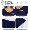 image:imageWiWi Womens Pajama Set Short Sleeve Top and Long Pants with Pockets Rayon Sleepwear Soft V Neck 2 Piece Pajamas SXXLNavy