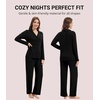image:imageWiWi Womens Pajama Set Soft Ribbed Lounge Sets Long Seeve Sleepwear Button Down Pants Warm Nightwear PJs SXXLBlack