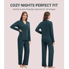 image:imageWiWi Womens Pajama Set Soft Ribbed Lounge Sets Long Seeve Sleepwear Button Down Pants Warm Nightwear PJs SXXLDeep Teal