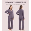 image:imageWiWi Womens Pajama Set Soft Ribbed Lounge Sets Long Seeve Sleepwear Button Down Pants Warm Nightwear PJs SXXLPurplish Grey