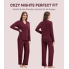 image:imageWiWi Womens Pajama Set Soft Ribbed Lounge Sets Long Seeve Sleepwear Button Down Pants Warm Nightwear PJs SXXLWine Red