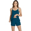 image:imageWiWi Womens Pajama Sets Viscose from Bamboo Shorts Pj Set Cooling Sleeveless 2 Piece Sleepwear SXXLApeacock Blue
