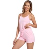 image:imageWiWi Womens Pajama Sets Viscose from Bamboo Shorts Pj Set Cooling Sleeveless 2 Piece Sleepwear SXXLApink