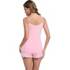 image:imageWiWi Womens Pajama Sets Viscose from Bamboo Shorts Pj Set Cooling Sleeveless 2 Piece Sleepwear SXXLApink
