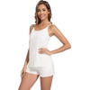 image:imageWiWi Womens Pajama Sets Viscose from Bamboo Shorts Pj Set Cooling Sleeveless 2 Piece Sleepwear SXXLAwhite