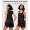image:imageWiWi Womens Pajama Sets Viscose from Bamboo Shorts Pj Set Cooling Sleeveless 2 Piece Sleepwear SXXLBblack