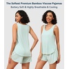 image:imageWiWi Womens Pajama Sets Viscose from Bamboo Shorts Pj Set Cooling Sleeveless 2 Piece Sleepwear SXXLBlight Green
