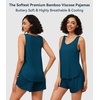 image:imageWiWi Womens Pajama Sets Viscose from Bamboo Shorts Pj Set Cooling Sleeveless 2 Piece Sleepwear SXXLBpeacock Blue
