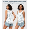 image:imageWiWi Womens Pajama Sets Viscose from Bamboo Shorts Pj Set Cooling Sleeveless 2 Piece Sleepwear SXXLBwhite Floral