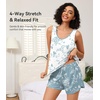 image:imageWiWi Womens Pajama Sets Viscose from Bamboo Shorts Pj Set Cooling Sleeveless 2 Piece Sleepwear SXXLBwhite Floral