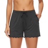 image:imageWiWi Womens Pajama Shorts Loose Comfy Pajamas Bottoms Lightweight Viscose from Bamboo Sleepwear SXXLEehareoal Heather