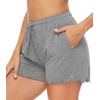 image:imageWiWi Womens Pajama Shorts Loose Comfy Pajamas Bottoms Lightweight Viscose from Bamboo Sleepwear SXXLEheather Grey