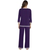 image:imageWiWi Womens Pajamas Set Loungewear Bamboo from Viscose 34 Sleeve Tops and Soft Pants Set with Pocket SXXLDark Purple