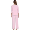 image:imageWiWi Womens Pajamas Set Loungewear Bamboo from Viscose 34 Sleeve Tops and Soft Pants Set with Pocket SXXLPink