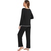 image:imageWiWi Womens Pajamas Set Soft Long Sleeve Tops and Pants Viscose from Bamboo Sleepwear Lightweight Pj Loungewear SXXLAblack