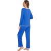 image:imageWiWi Womens Pajamas Set Soft Long Sleeve Tops and Pants Viscose from Bamboo Sleepwear Lightweight Pj Loungewear SXXLAbright Blue