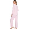 image:imageWiWi Womens Pajamas Set Soft Long Sleeve Tops and Pants Viscose from Bamboo Sleepwear Lightweight Pj Loungewear SXXLApink