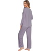image:imageWiWi Womens Pajamas Set Soft Long Sleeve Tops and Pants Viscose from Bamboo Sleepwear Lightweight Pj Loungewear SXXLAviolet