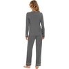 image:imageWiWi Womens Pajamas Set Soft Long Sleeve Tops and Pants Viscose from Bamboo Sleepwear Lightweight Pj Loungewear SXXLBdark Heather Grey