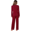 image:imageWiWi Womens Pajamas Set Soft Long Sleeve Tops and Pants Viscose from Bamboo Sleepwear Lightweight Pj Loungewear SXXLBwine Red
