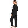 image:imageWiWi Womens Pajamas Set Soft Long Sleeve Tops and Pants Viscose from Bamboo Sleepwear Lightweight Pj Loungewear SXXLCblack