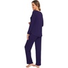 image:imageWiWi Womens Pajamas Set Soft Long Sleeve Tops and Pants Viscose from Bamboo Sleepwear Lightweight Pj Loungewear SXXLCnavy