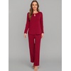 image:imageWiWi Womens Pajamas Set Soft Long Sleeve Tops and Pants Viscose from Bamboo Sleepwear Lightweight Pj Loungewear SXXLCwine Red