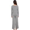 image:imageWiWi Womens Pajamas Set Soft Long Sleeve Tops and Pants Viscose from Bamboo Sleepwear Lightweight Pj Loungewear SXXLDheather Grey