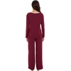 image:imageWiWi Womens Pajamas Set Soft Long Sleeve Tops and Pants Viscose from Bamboo Sleepwear Lightweight Pj Loungewear SXXLDwine